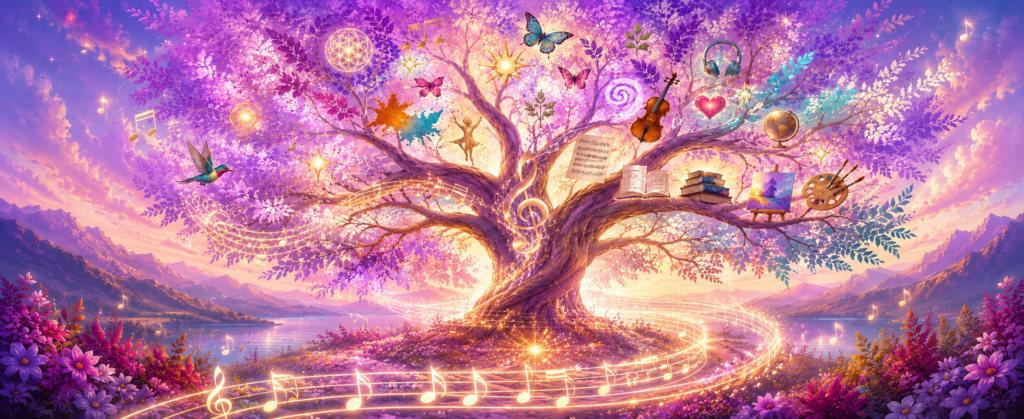 Árbol del Método Beth con ramas que representan sus diferentes contenidos musicales